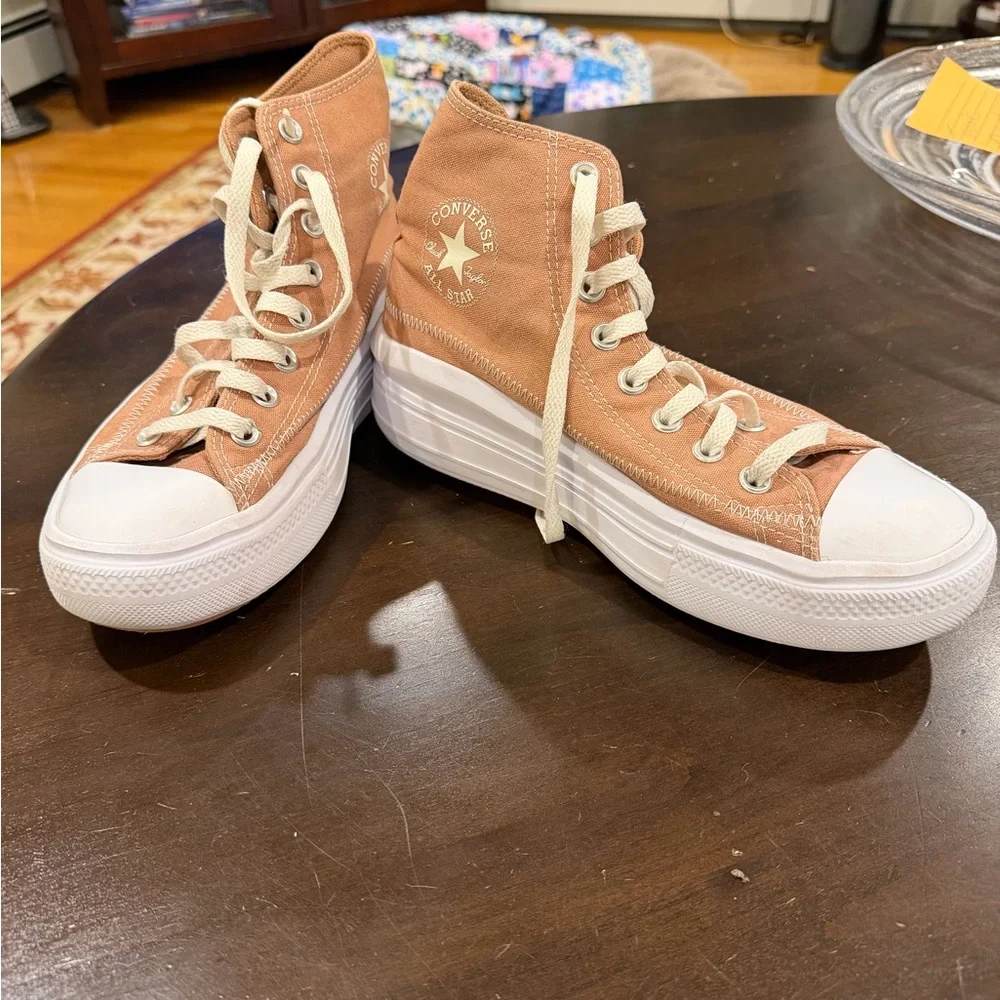 Converse High Top Sneakers in Rust/Cream - Picture 3 of 8